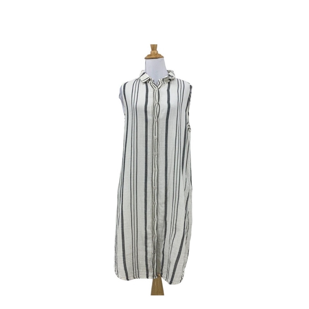 Dylan Stripe Anthropologie Shirt Dress M Medium Button Knit Shirttail Shapeless